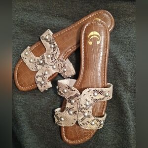 Charming Charlie Snake Print Sandals